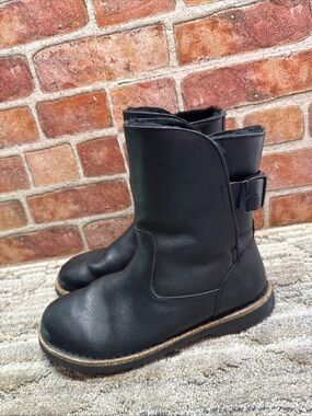 Birkenstock Uppsala Shearling Leather Boots 41 Regular Fit  Black Buckle M8 W10